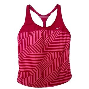 Nike Women’s dri fit abstract angles athletic tank light and dark pink size XL